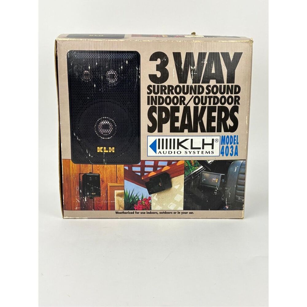 NOS KLH 403A 3-Way Speakers ONLY Indoor Outdoor Surround Sound Open Box
